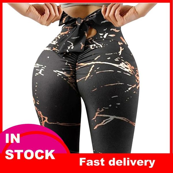 

women push up leggings printing high waist stretch strethcy fitness pants patchwork print women's & capris, Black;white