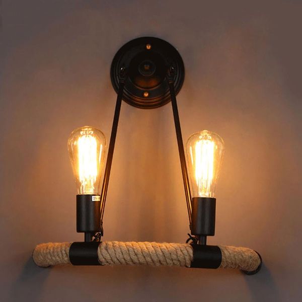 

wall lamps retro loft rope lamp bedroom bedside aisle corridor pub balcony bar club cafe bra creative indoor sconce