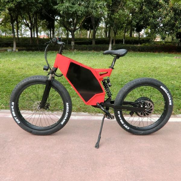 

electric bicycle 2021 style stealth bomber 26"x4.0 snow ebike 72v 5000w fat tire bike, Silver;blue