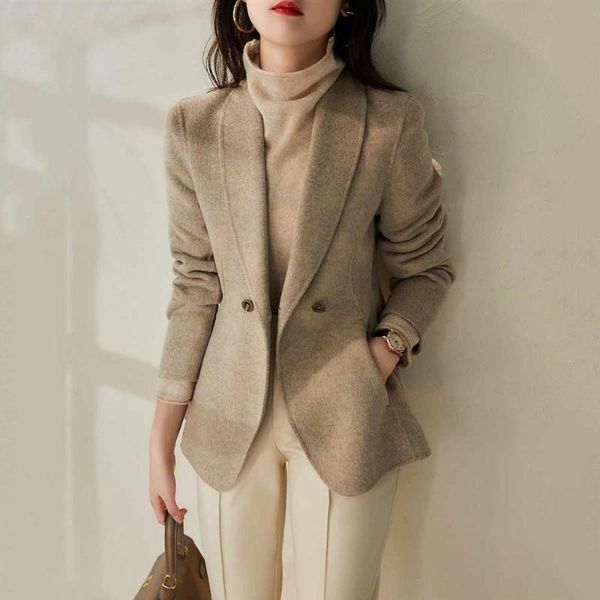 

women's suits & blazers 2021 women blazer vintage notched collar pocket fashion female casual chic jackets, White;black