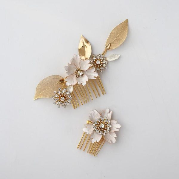 

hair clips & barrettes crystal rhinestones combs pins flower leaf headpieces hairpins for bride girl bridesmaid wedding accessories bridal j, Golden;silver