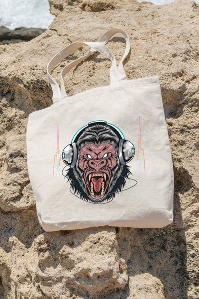 

shopping bags angemiel bag who listens to music wild gorilla beach tote
