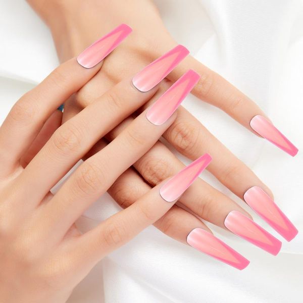 

false nails 2 sets/48pcs french fake nail full cover tips for girls, Red;gold