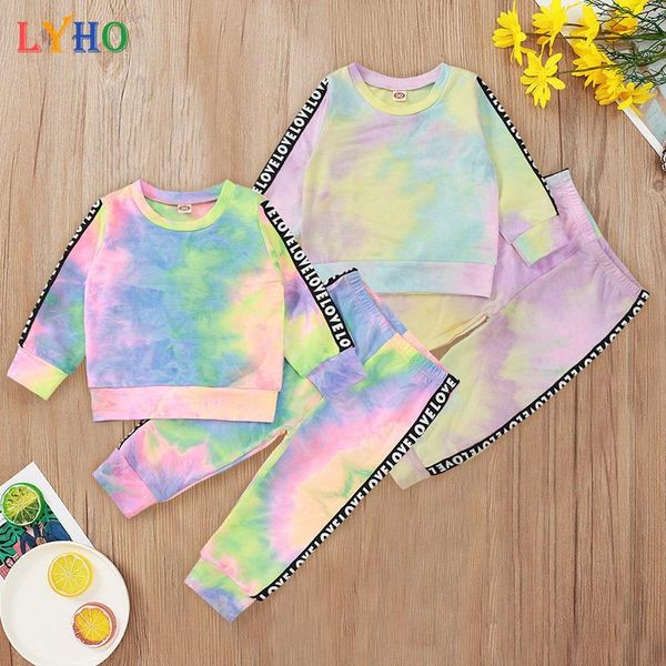 

clothing sets lyho baby girl clothes set tie dye tracksuit boys outfit crewneck kids pants 2pcs suits sweatsuits jogging 3t 6t, White