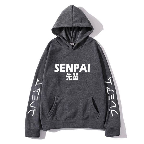 

women's hoodies & sweatshirts men hoodie fashion japanese fleece women winter autumn senpai printed hip hop streetwear pullover, Black
