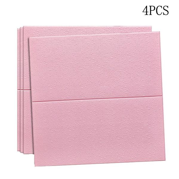 

wall stickers 2021 4 pcs 3d panel self-adhesive diatom grain wallboard sound insulation waterproof anti-collision background sticker