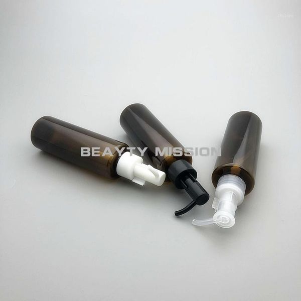 

storage bottles & jars beauty mission 36 pcs/lot 150ml brown pet bottle essential oil pump, empty cleansing plastic refillable container