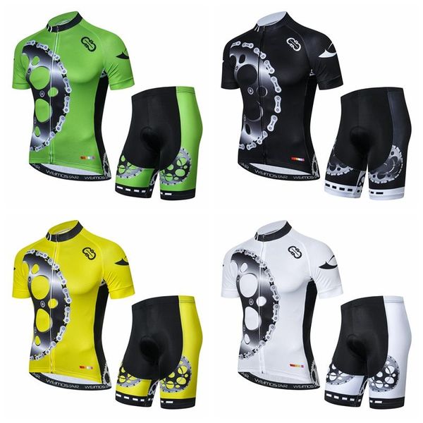 

weimostar men's cycling jersey sets short sleeve bike shirts gear shorts mountain biking team bicycle clothing racing, Black;blue