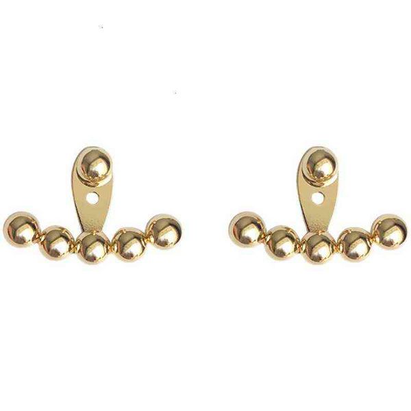 

925 sier needle plated 14k real gold, wang ziwen same earring, two wearing back hanging earrings, live broadcast, Golden