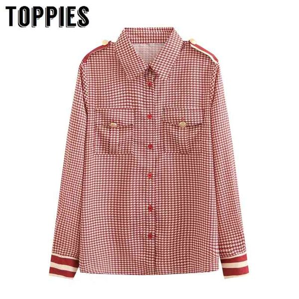 Toppies mulheres vermelho xadrez blusa primavera camisa de manga longa tops blusas mujer 210412