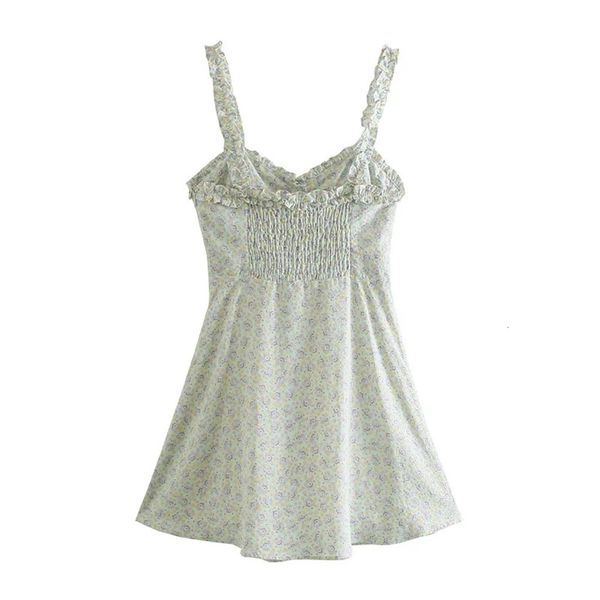 

casual dresses mode flower print green turtleneck square sleeveless frill strapless, Black;gray