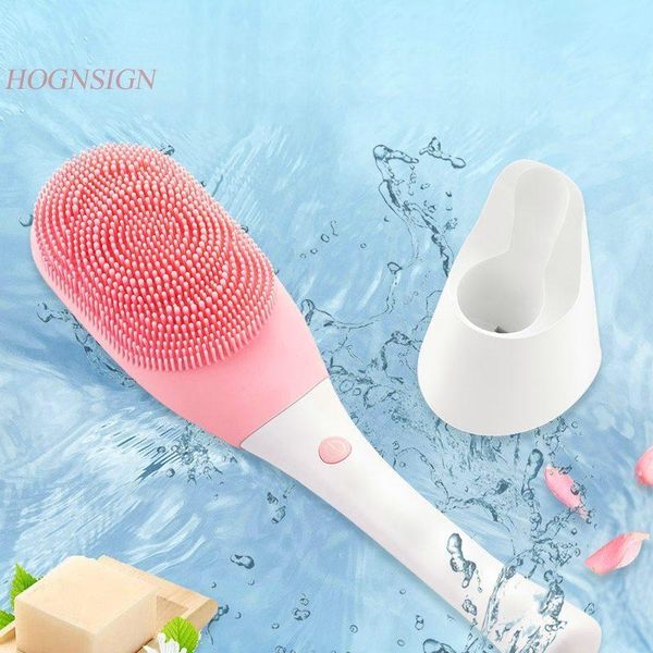 

electric massagers long handle back massage body bath brush silicone bathing instrument cleansing to the dead skin
