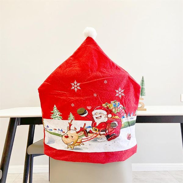 

chair covers cover christmas decorations striped gift bag non-woven fabrics santa claus snowman