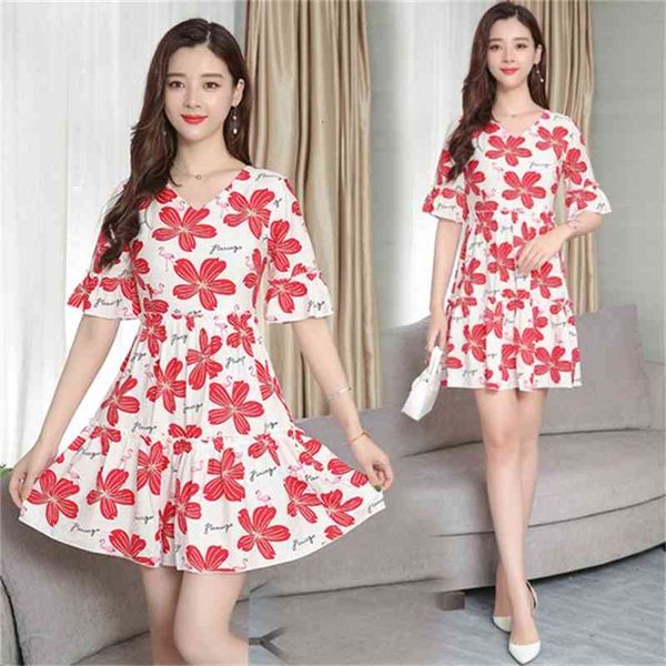 

sweet a-line robe femme ruffles batwing sleeve vestidos pastel fashion casual plus size summer dresses floral print patchwork, Black;gray