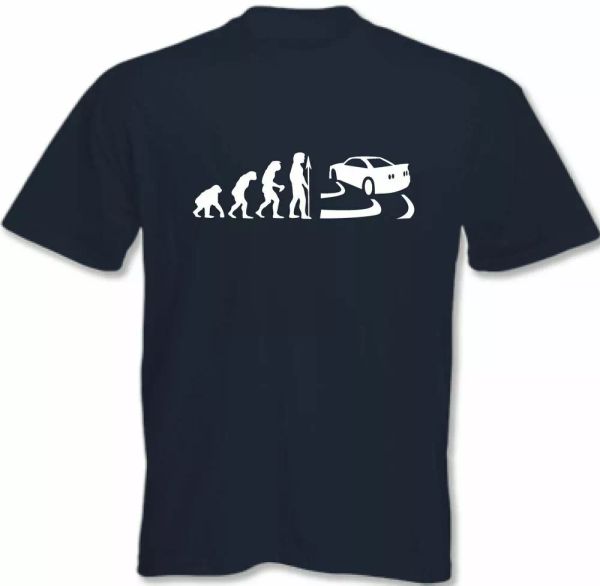 

drifting t-shirt evolution funny men, White;black