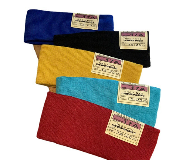 

2021ss luxury brand designer letter printing wide edge elastic headband women knitting wool outdoor sports non-slip hairbrand pure color hea, Silver