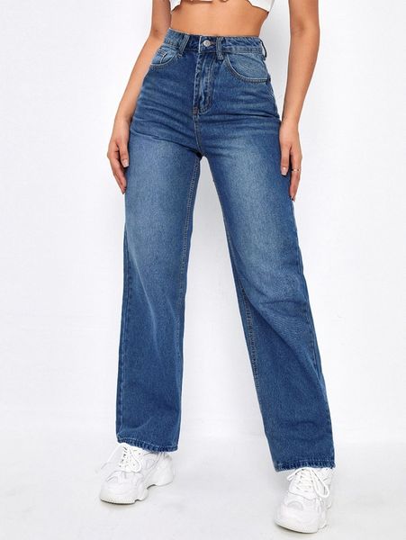 

high waist boyfriend jeans x2wr#, Blue