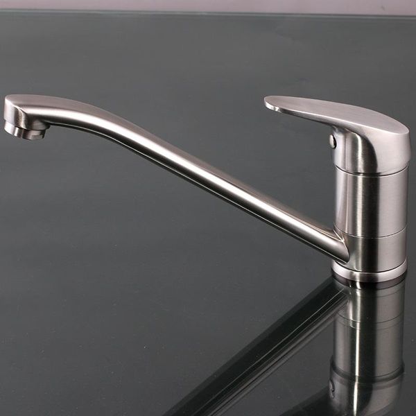 Rubinetti da cucina a 360 gradi Ruota rubinetto lungo il rubinetto 304 superficie spazzolata in acciaio inossidabile