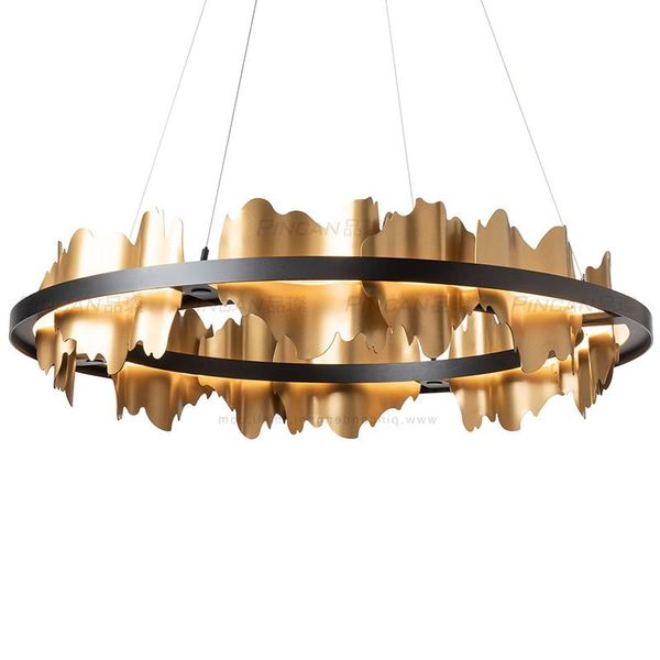 

pendant lamps led ring chandelier post-modern light luxury living room bedroom dining golden decorative