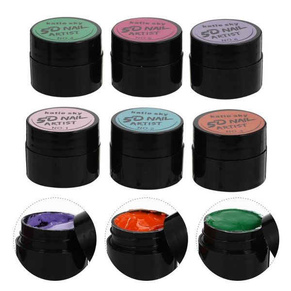 

nail gel 6pcs polish manicure art potherapy glue, Red;pink