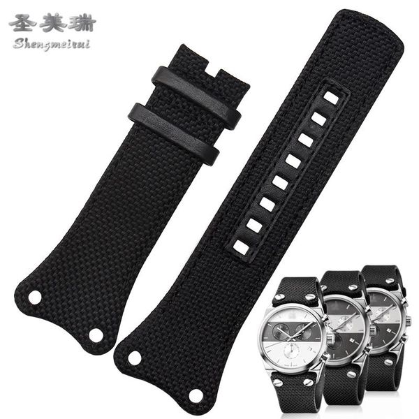 

watch bands 30mm black canvas strap for eager fashion three eyes multi-functional sports business men's k4b381b3, Black;brown