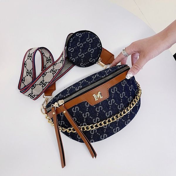 

luxury handbags popular denim women 2021 new women's waist bag fashion one shoulder messenger bag