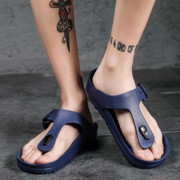 

slippers male summer beach men chinelo shoes man flats casual men's shoe soft open toe flip flops zapatos de hombre, Black