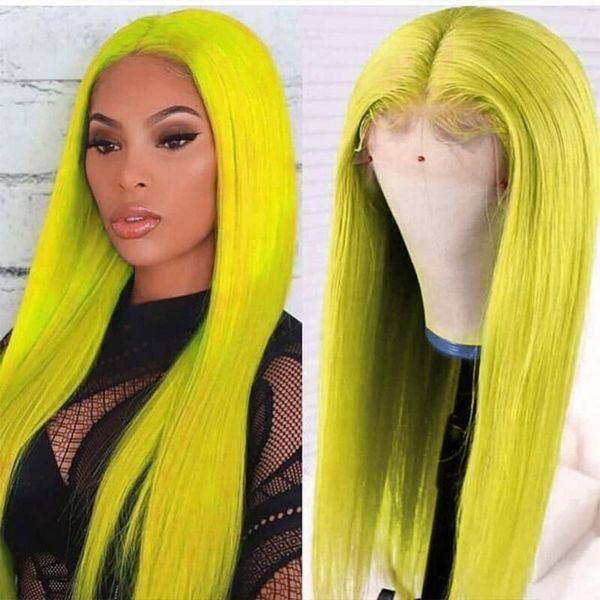 

green lace front human hair wigs straight colored for black women inch pre plucked wig full1, Black;brown