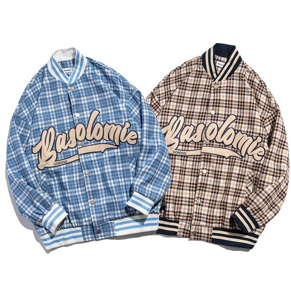 

men's hoodies & sweatshirts vintage men's embroidered letter jacket, hip hop casual wear, single row button coat, harajuku, Black