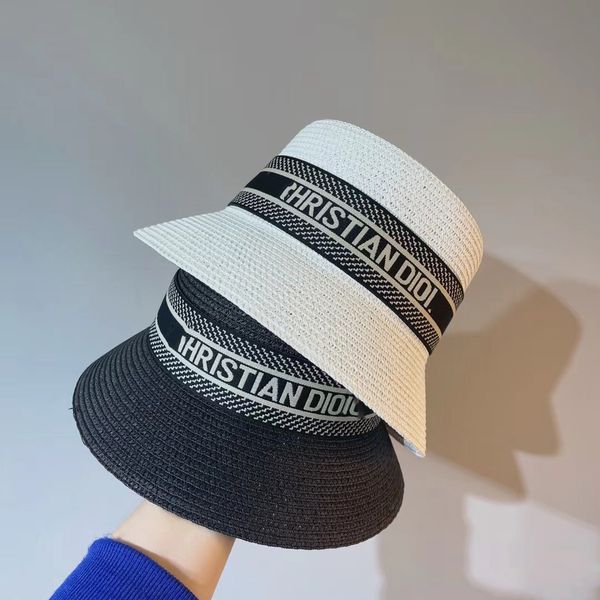 

new d home ribbon straw beach holiday hat uv isolation sun protection outdoor leisure beach hat