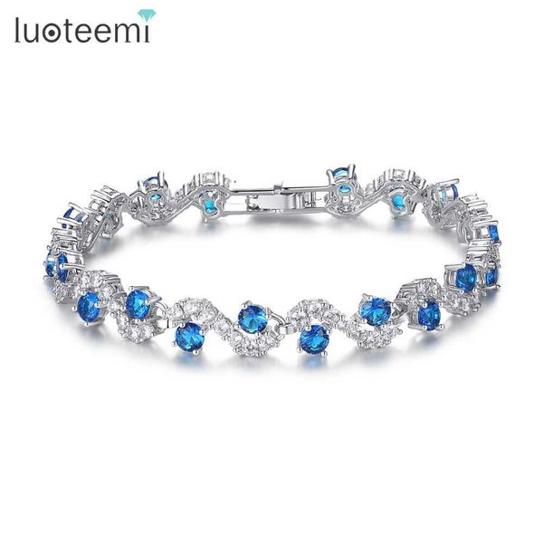 

luoteemi charm tennis bracelets for women cubic zirconia bangles friendship gifts dropshipping wholesale items q0717, Black