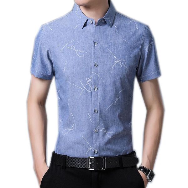 

men's casual shirts men shirt scratch print plus size 3xl 4xl 100kg fashion business summer clothing short sleeve a06261040, White;black