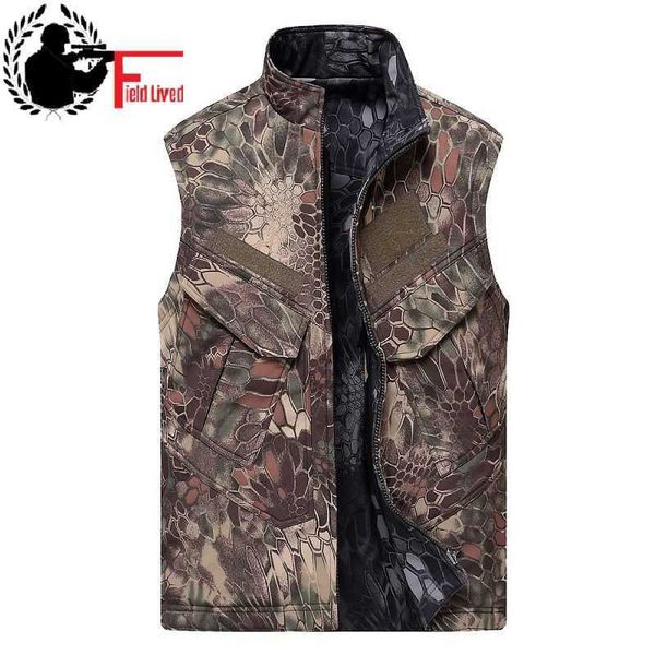 

tactical vest men military style waistcoat camouflage male soft shell lurker shark skin double side camo sleeveless army jacket a0607, Black;white