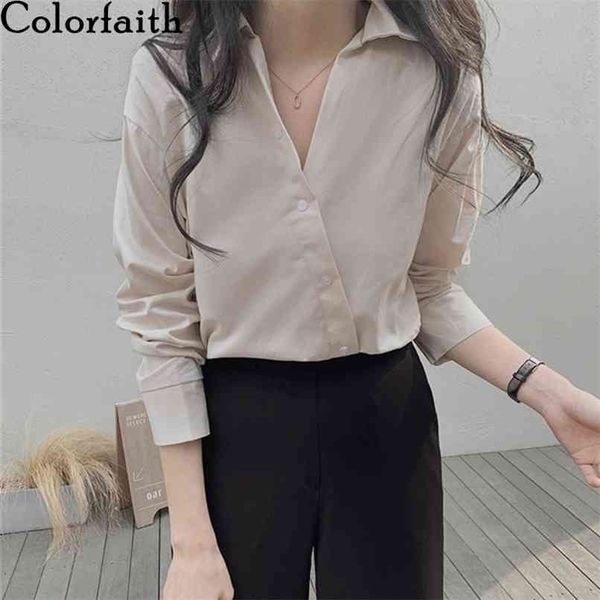 

women spring summer blouses shirts buttons chic elegant oversize office korean style lady wild bl3309 210427, White