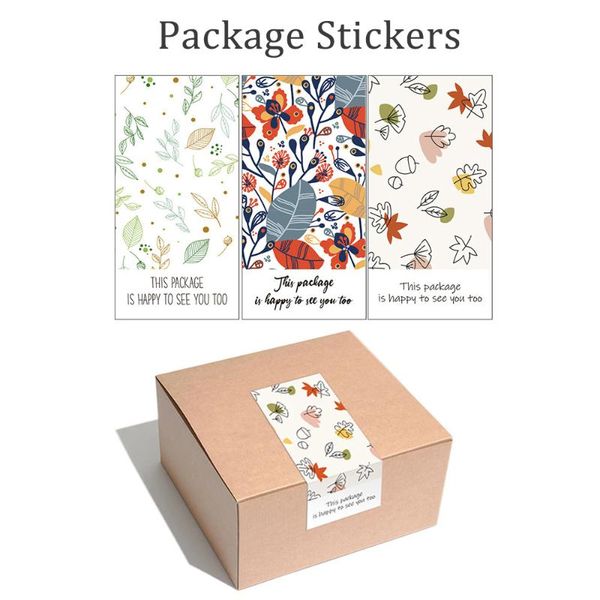 

gift wrap 50pcs rectangular sticker box sealed package seal label thank you handmade merchandise stickers