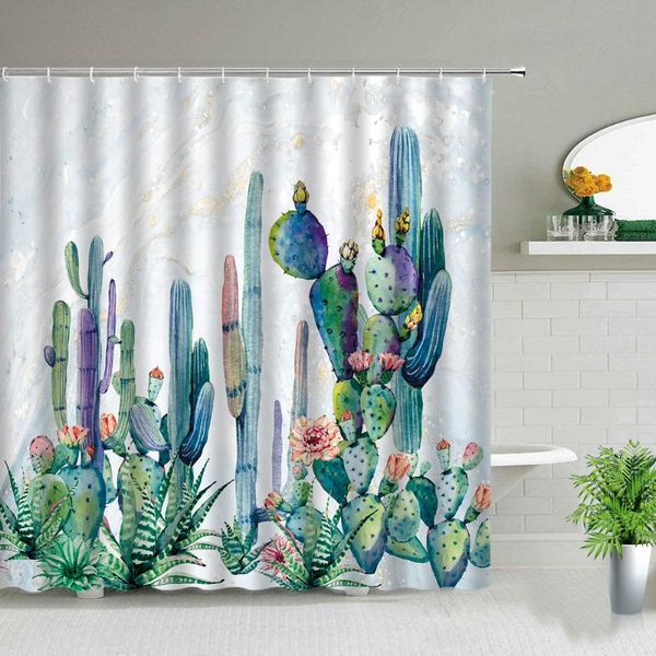 

cactus flower shower curtains sunflower tulip rose butterfly floral plant landscape bath curtain set bathroom decor with hooks