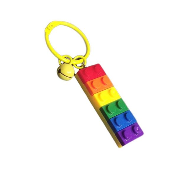 

keychains cute rainbow building block toy charm paired pendants for lp couple keychain diy handmade car keys decor lgbt jewelry, Silver