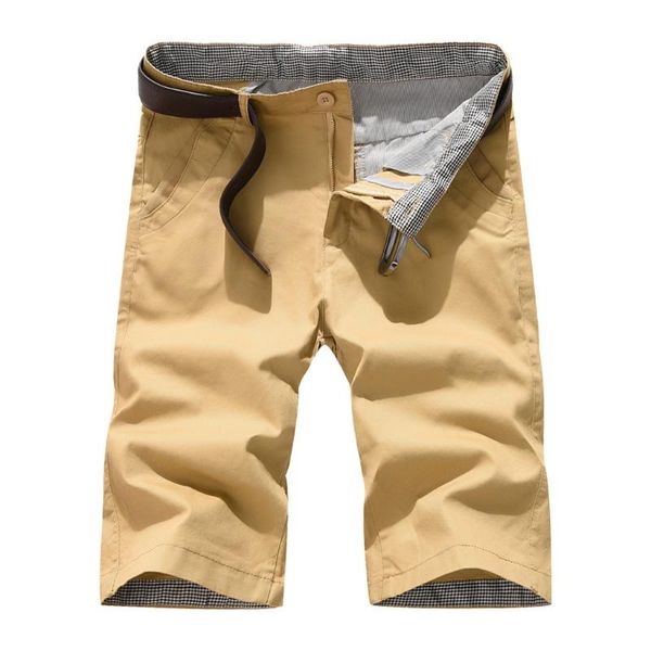 

men's shorts men summer casual knee length large size s-7xl fashion straight work smart regular short pants solid d90806, White;black