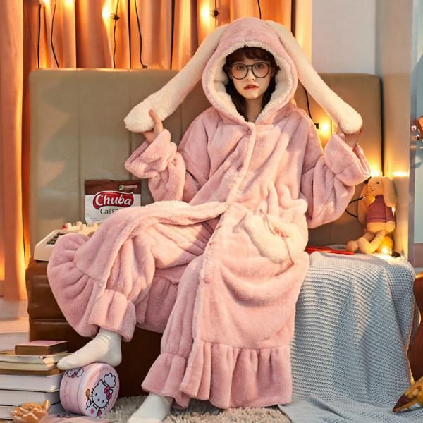 

women's sleepwear winter women 2pcs flannel cartoon nightwear nightgown soft thick coral fleece home clothes sets loose sleep set, Black;red