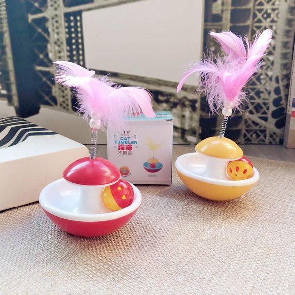 

pet supplies cat toy bell balls roly-poly tumbler feather amuse dog cats toys stay shaking attract nontoxic plastic pets