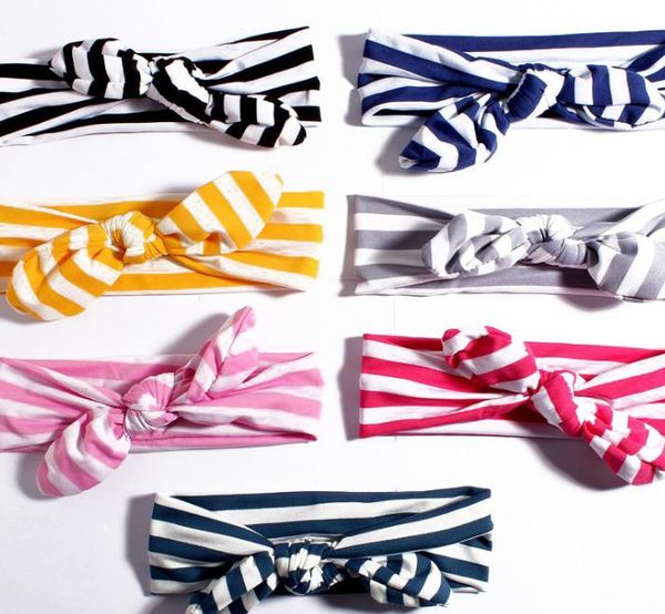 

christmas bohemian cotton girl baby bow headband wave point turban twist head wrap twisted knot soft hair band headbands bandanas, Slivery;white