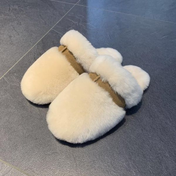 

autumn and winter ladies men's shearing fur slippers home couple u style plus size, Black