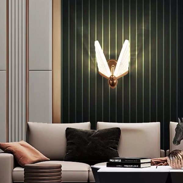 

24cm simple net living room wall lamp bedroom bedside porch decoration background personality butterfly
