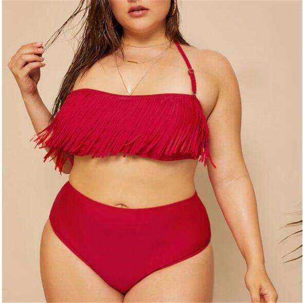 

neck 2020 new large solid bikini split, White;black