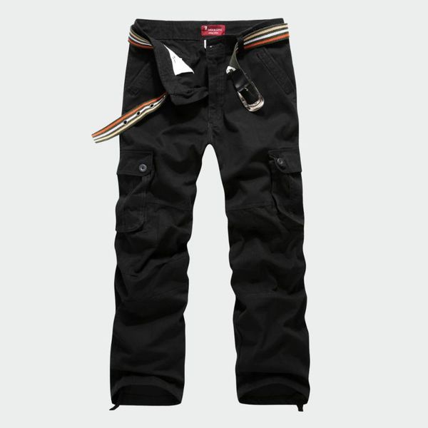 

men's camouflage cargo pants plus size 29-44 brand casual military army men straight trousers, Black