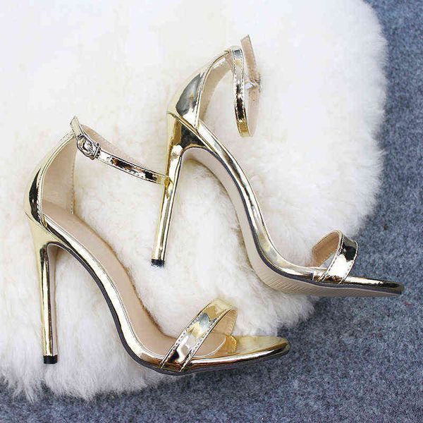 

women's buckle high-heeled sandals, gold and silver wedding shoes, 2022, Black