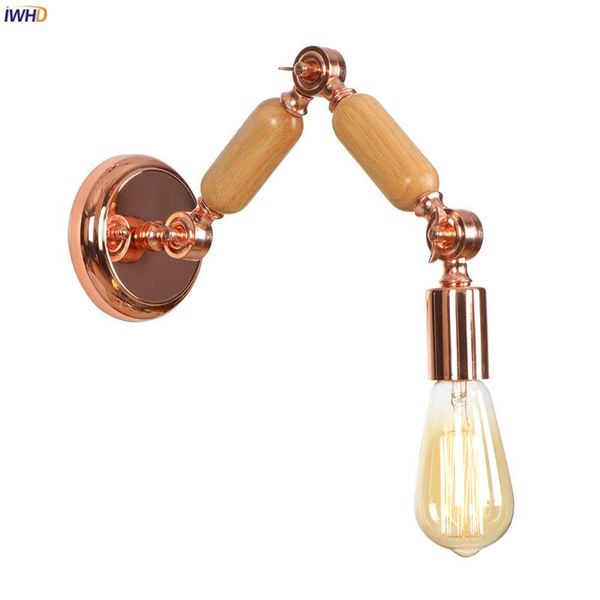 

wall lamps iwhd nordic wood arm lights for home lighting bedroom bathroom mirror stair light rose gold modern lamp sconce led