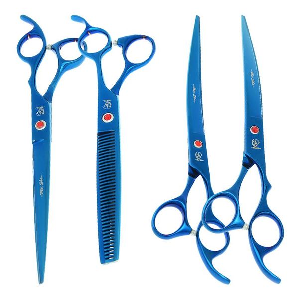 

hair scissors big 8.0" professional pets trimming japanese steel dogs straight&thinning&curved grooming dog suppliers b0047a