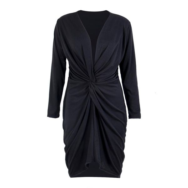 

women irregular dress long sleeve loose party evening solid about knee v-neck mini vestidos, Black;gray