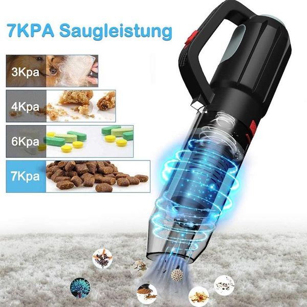 

handheld vacuum cleaner 7000pa cordless for car home wet drying hepa filter rechargeable light eu plug